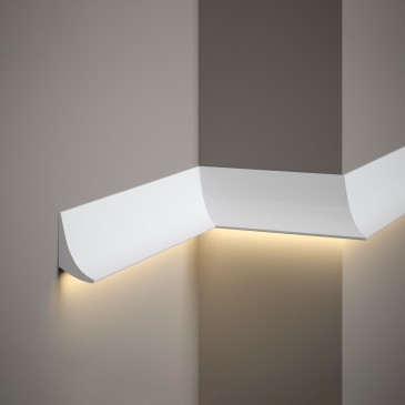 Profilo con Alloggio per Strip Led in Polimero Duro Bianco