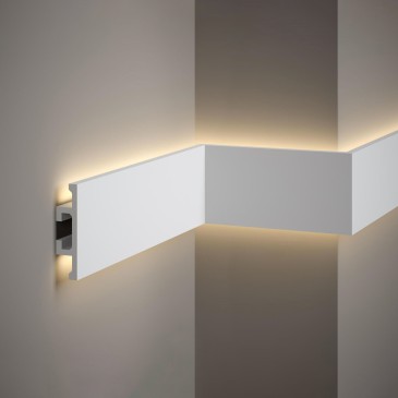 Profilo con Alloggio per Strip Led in Polimero Duro Bianco