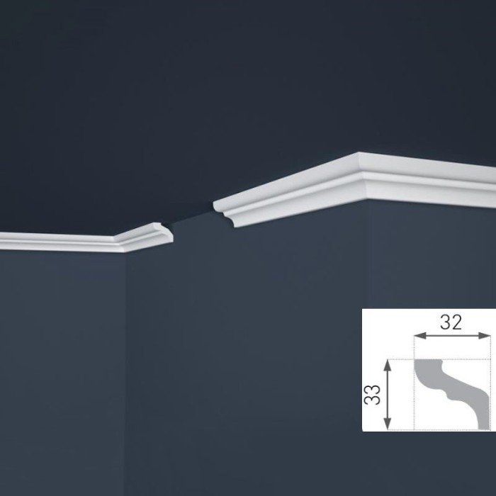 Cornice in Polistirene Bianco